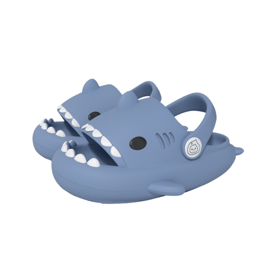Durable Sharkmo Baby toddler shark slippers with anti-slip soles for safe indoor fun. Sharkmo.shop